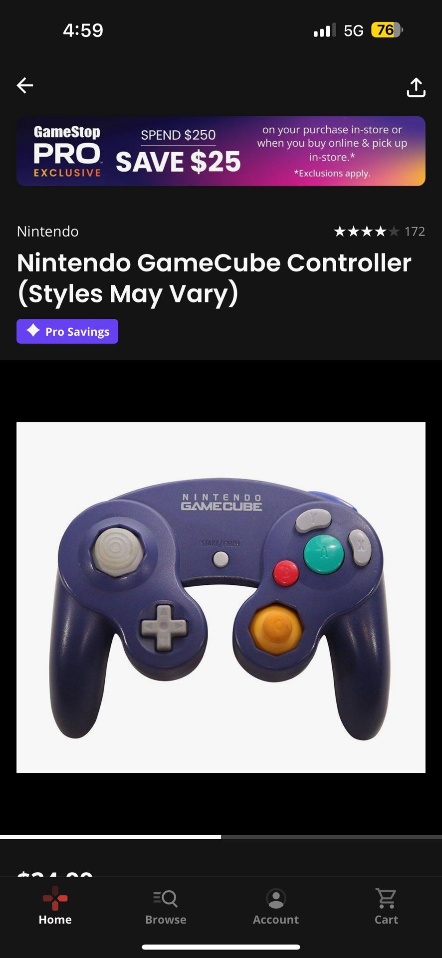 GameCube controller, Nintendo, first party, tested, and working