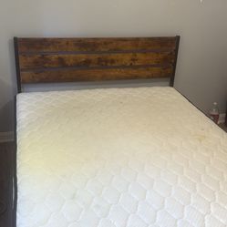Almost New Queen, Size Metal Bedframe, And Mattress. Used Once.