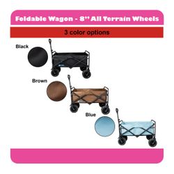 Beach/Camping Foldable Wagon - 8" All Terrain Wheels