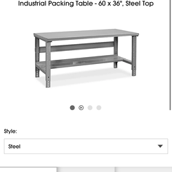 60 × 36", Steel Top table
