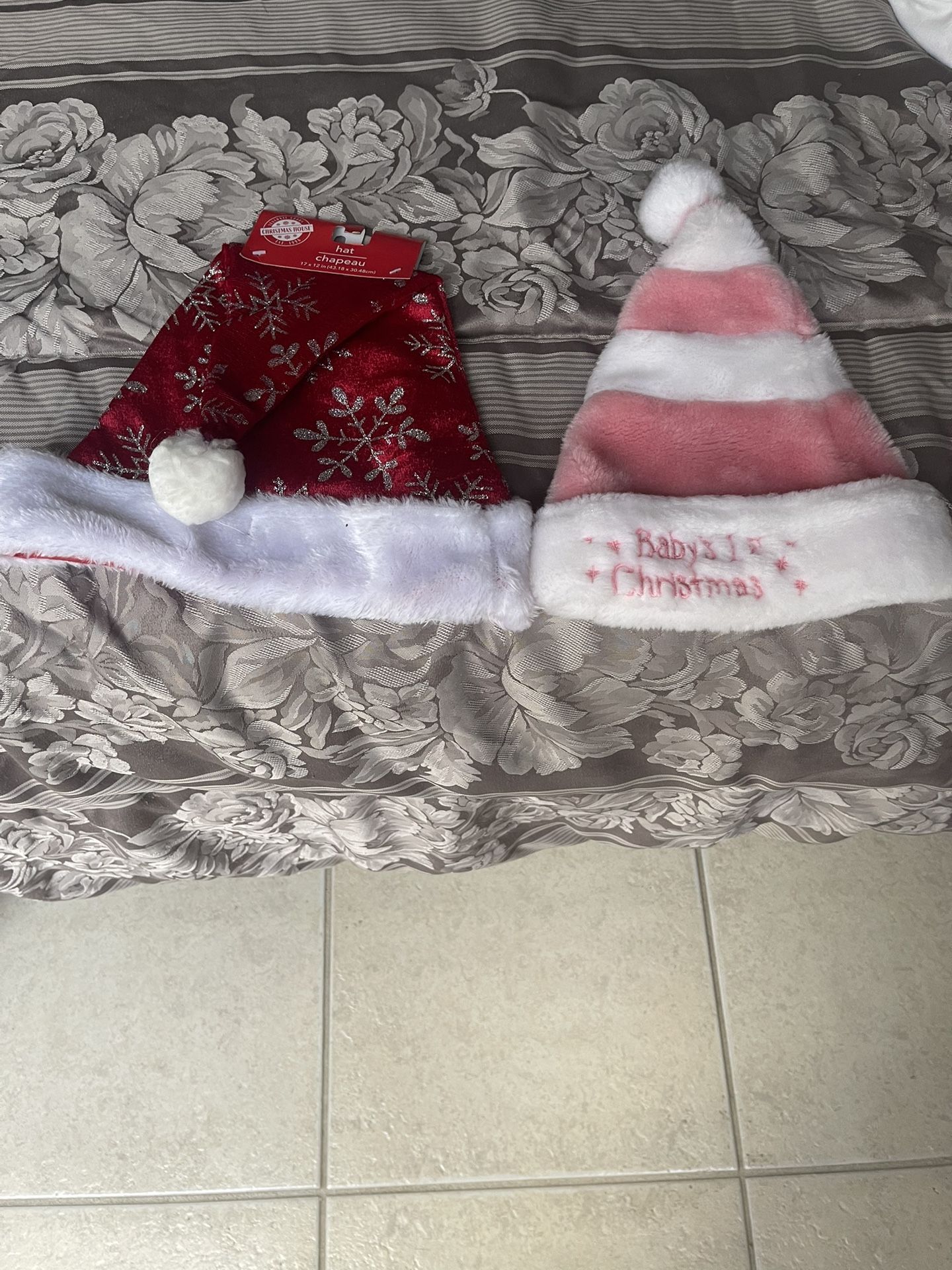 New Hat Baby 1st Christmas Hat Pink And 1 Adult Red