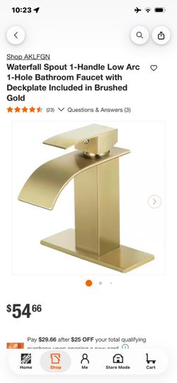 AKLFGN Brushed Gold Waterfall Bathroom Faucet