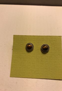 Tigers eye sterling silver earrings