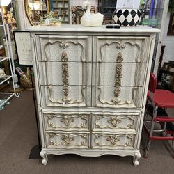 Vintage Basset French Rococo Tall Boy Dresser