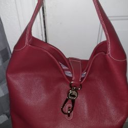 LARGE LEATHER HOBO TYPE BAG BY DOONEY & BOURKE