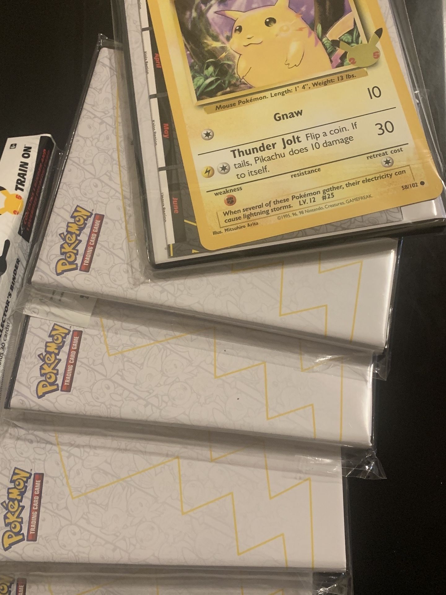Pokemon Collectors First Partner Binder 25th Anniversary JUMBO Pikachu Lot (5)