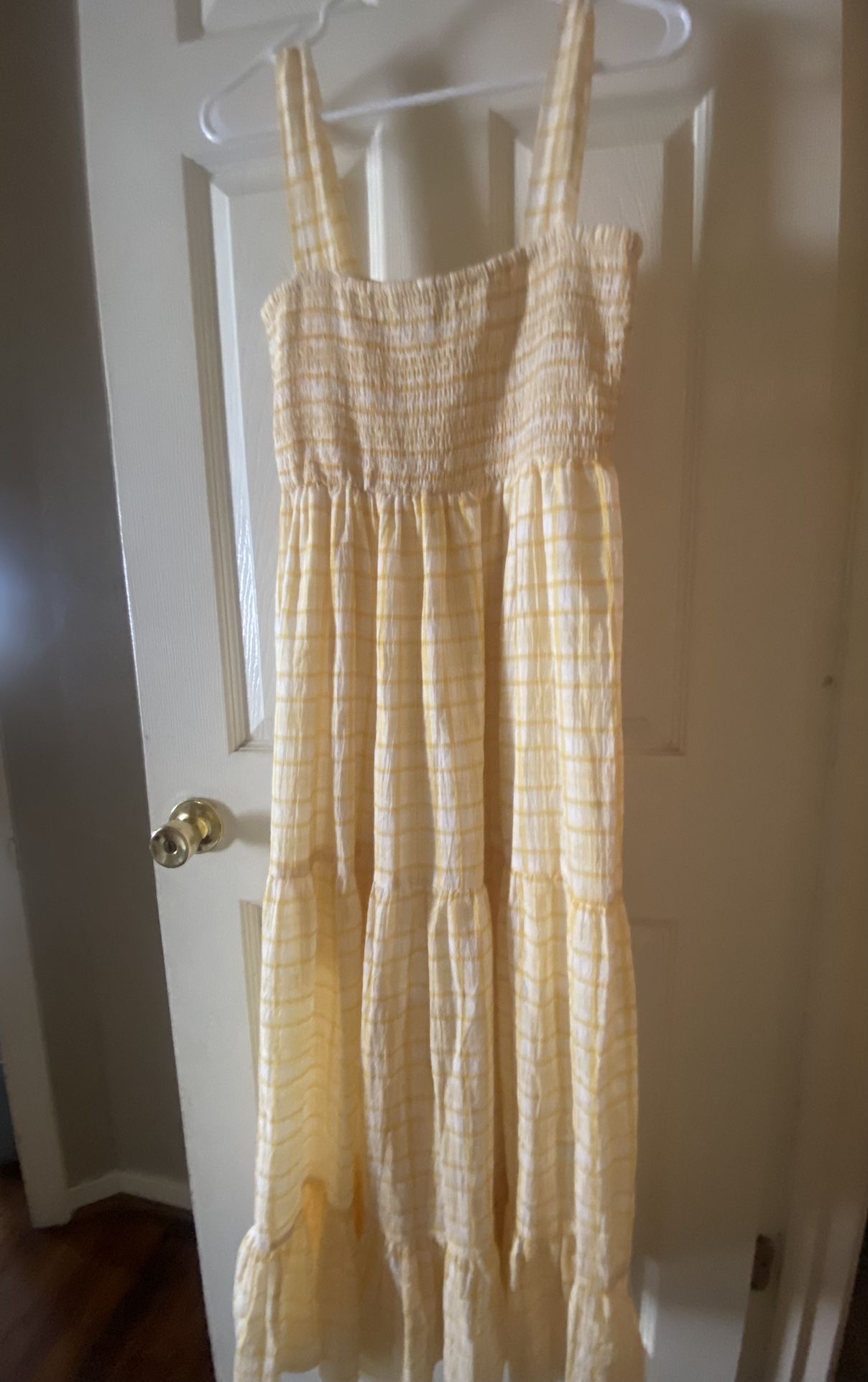 Yellow Gingham Maxi Dress