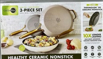 GreenPan Jewel Pro Ceramic Non-Stick 3-piece Fry Pan Set