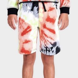 Nike big boys cotton tie dye basketball shorts M