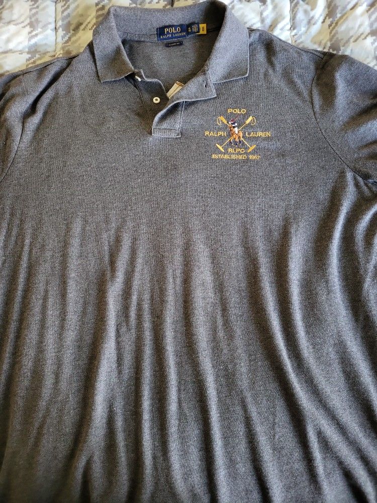 Polo Ralph Lauren Pony Head Grey Polo Shirt Size XL