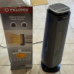 Pelonis 1500-Watt 23 in. Digital Tower Indoor Ceramic Heater Quiet Operation w/ Safety Overheat Protection and Fan Mode in Black