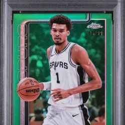 2025-26 Topps Chrome - Victor Wembanyama #221 Green Refractor /99 NM-MT PSA 8