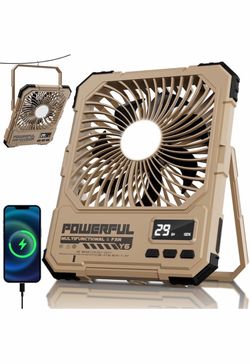 20000mAh Rechargeable Battery Powered Fan For Camping Up to 85H Runtime Rechargeable Fan With LED Light,Ultra-thin Portable Camping Fan For Home,Outdo