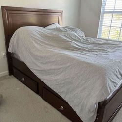 full size bed set with trundle, dresser and night table