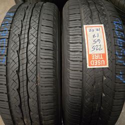 2 Tires 225.65.17 Suredrive 99 % TREAD DOT 4822