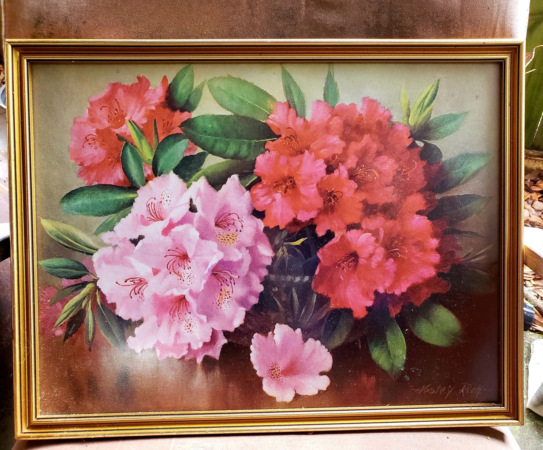 Vintage Framed Vestey Rich flower print