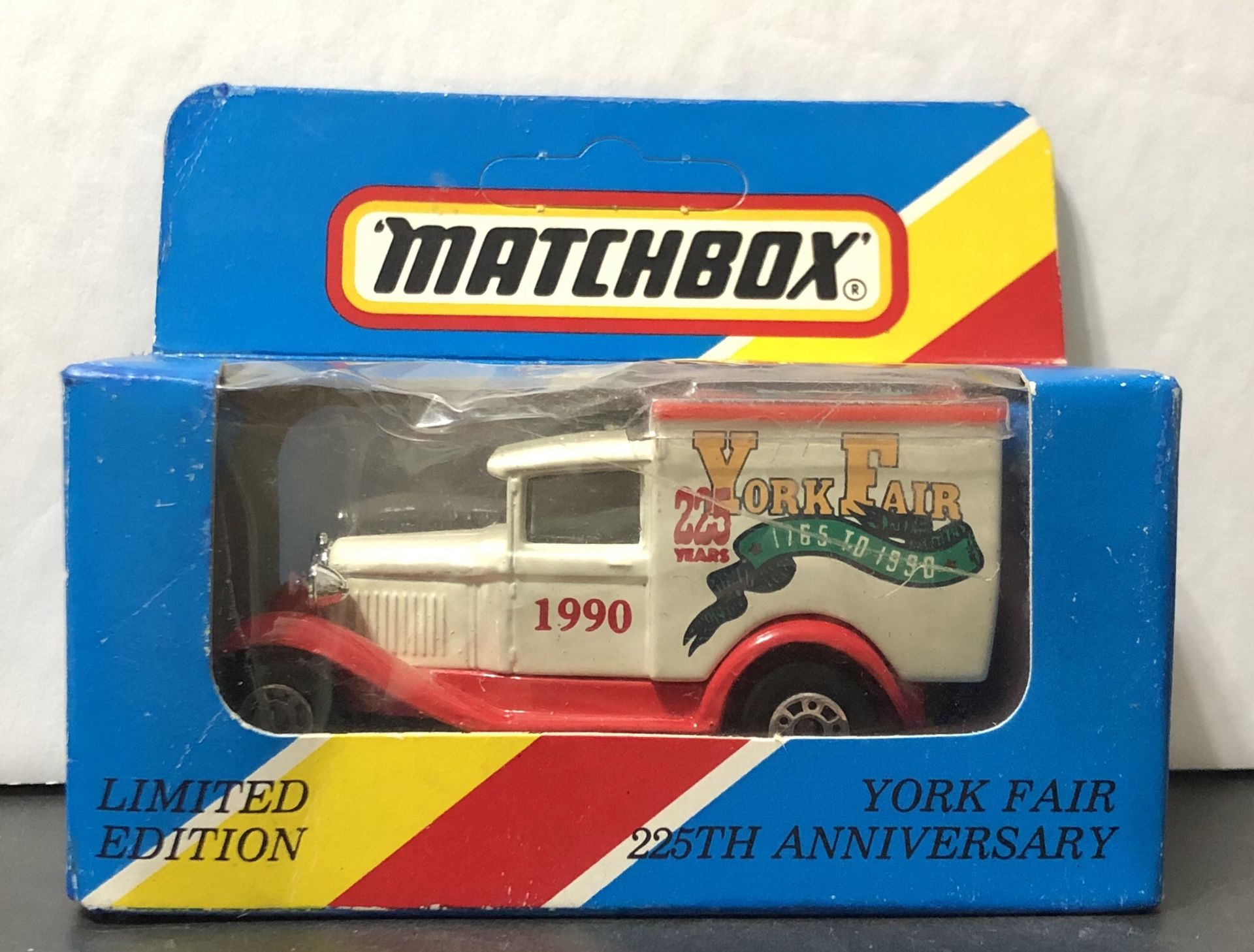 York Fair 225th Anniversary, Matchbox Limited Edition, Ford Model Van, 1990. Made in Macau.