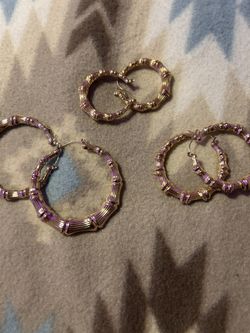 3pc Fake gold hoops