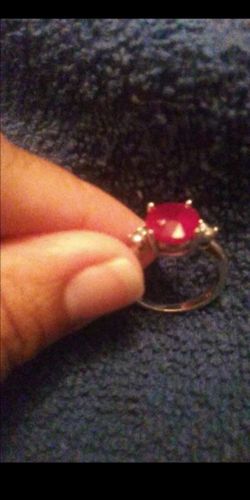 925 silver ring (Size 7 ruby red)