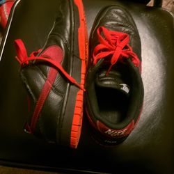Black And Red Custom Dunks Worn