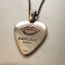 Yohji Yamamoto Gothic Xhiro Vampire Guitar Pick Necklace Sterling Silver