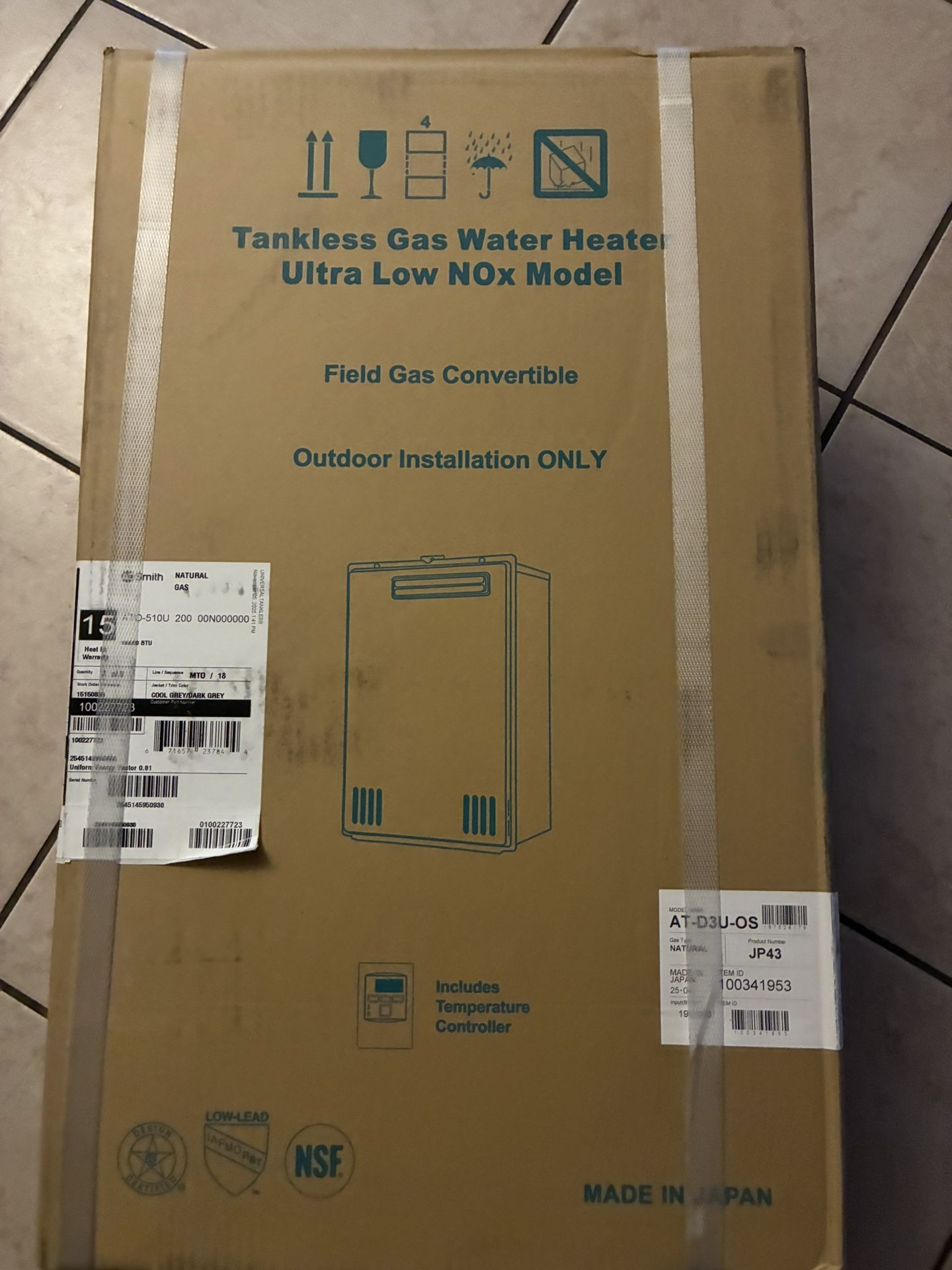 Outdoors tankless water heater