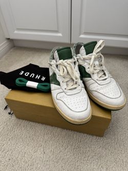 Rhude Rhecess Low White Hunter Green Shoes 