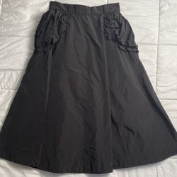 Black OF•Studio Midi Skirt With Pockets
