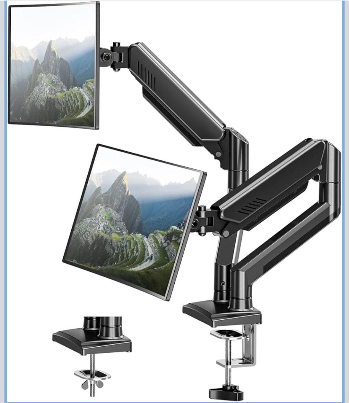 Dual Monitor Arm Desk Mount: 13-32”, Display VESA Mount,