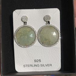 Natural Green Stone Earrings 