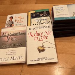 4-JOYCE MEYER BOOKS AND 7 CDS