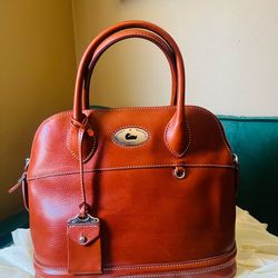 Dooney & Bourke Toscana Domed Satchel In Ginger Hard To Find, Rare, Retired Vintage Bag🎀