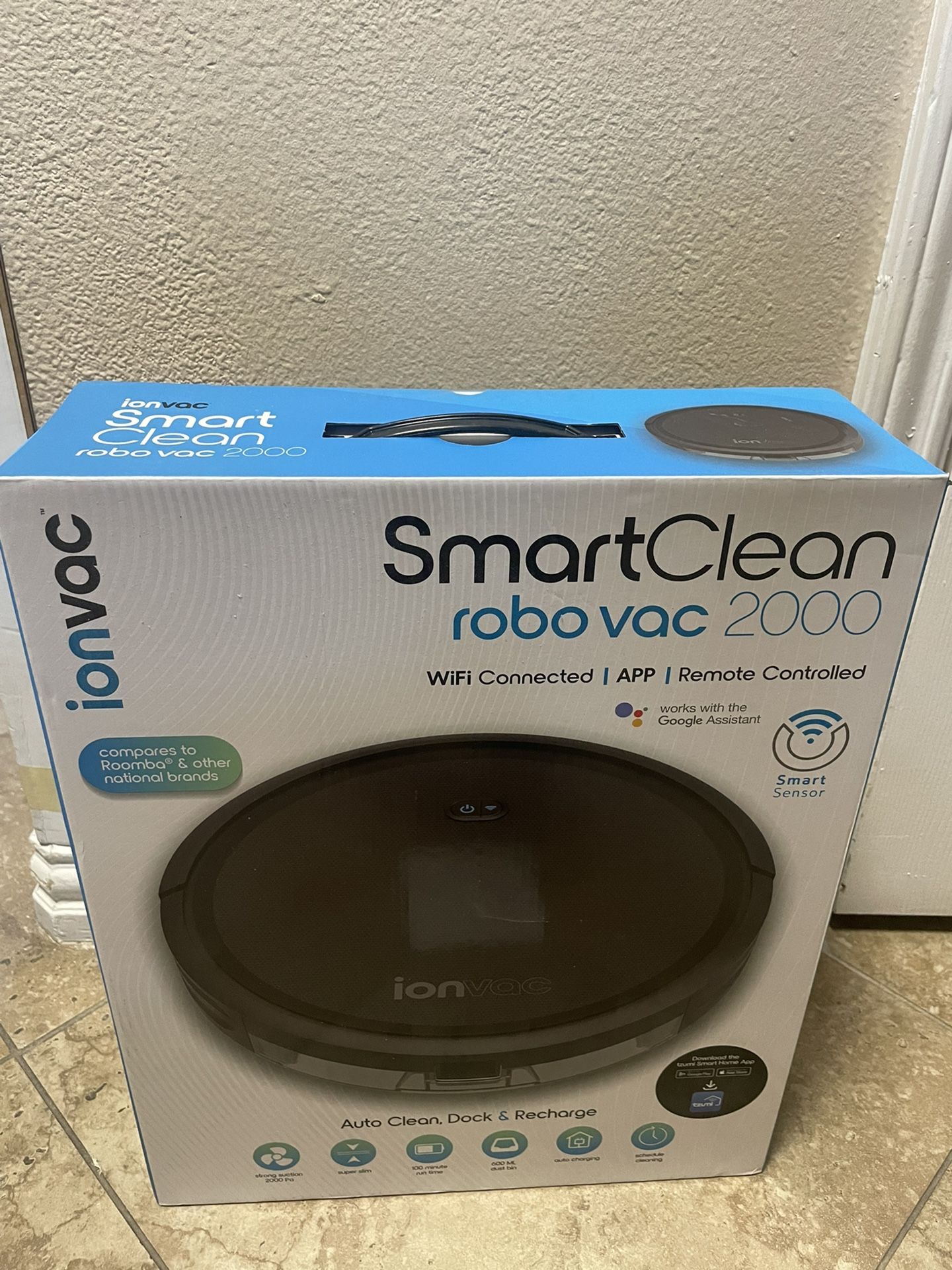 Ionvac SmartClean 2000 Robovac - WiFi Robotic Vacuum with App/Remote Control