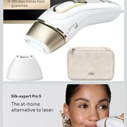 Braun IPL, Silk·Expert Pro 5, IPL Hair Removal for Women and Men, Permanent Laser Hair Reduction At-Home, 2 Heads, Pouch, IPL5137
