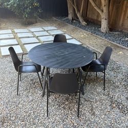 Article Ballo 47” Outdoor Dining Table X4 Chairs 
