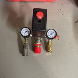 Switch Manifold Regulator Gauges Air Compressor Pressure Switch Control Valve 90-120PSI 