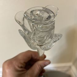 Clear Glass Rose Flower 19”