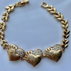 18k Gold Filled Bracelet Bangle Jewelry 7” Long 