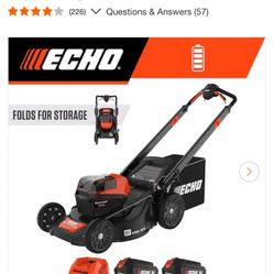 ECHO 56V 21 in. Cordless Battery 3-in-1 Walk Behind Self-Propelled Lawn Mower w/ (2) 5Ah Batteries and Rapid Charger