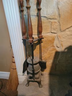 Antique fireplace set