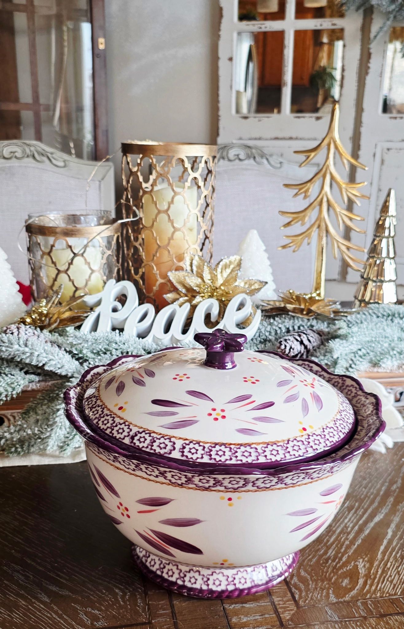 Temptations by Tara Old World 3 Qt. Serving Bowl With Lid