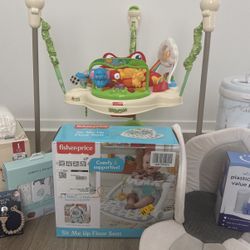 Jumperoo/Diaper Pail/Floor Seat/Swaddles/Diapers/Bath/Pacifier Clip)