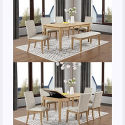 Dining Table Set Bench And Chairs Wood Storage  Table Dining Set