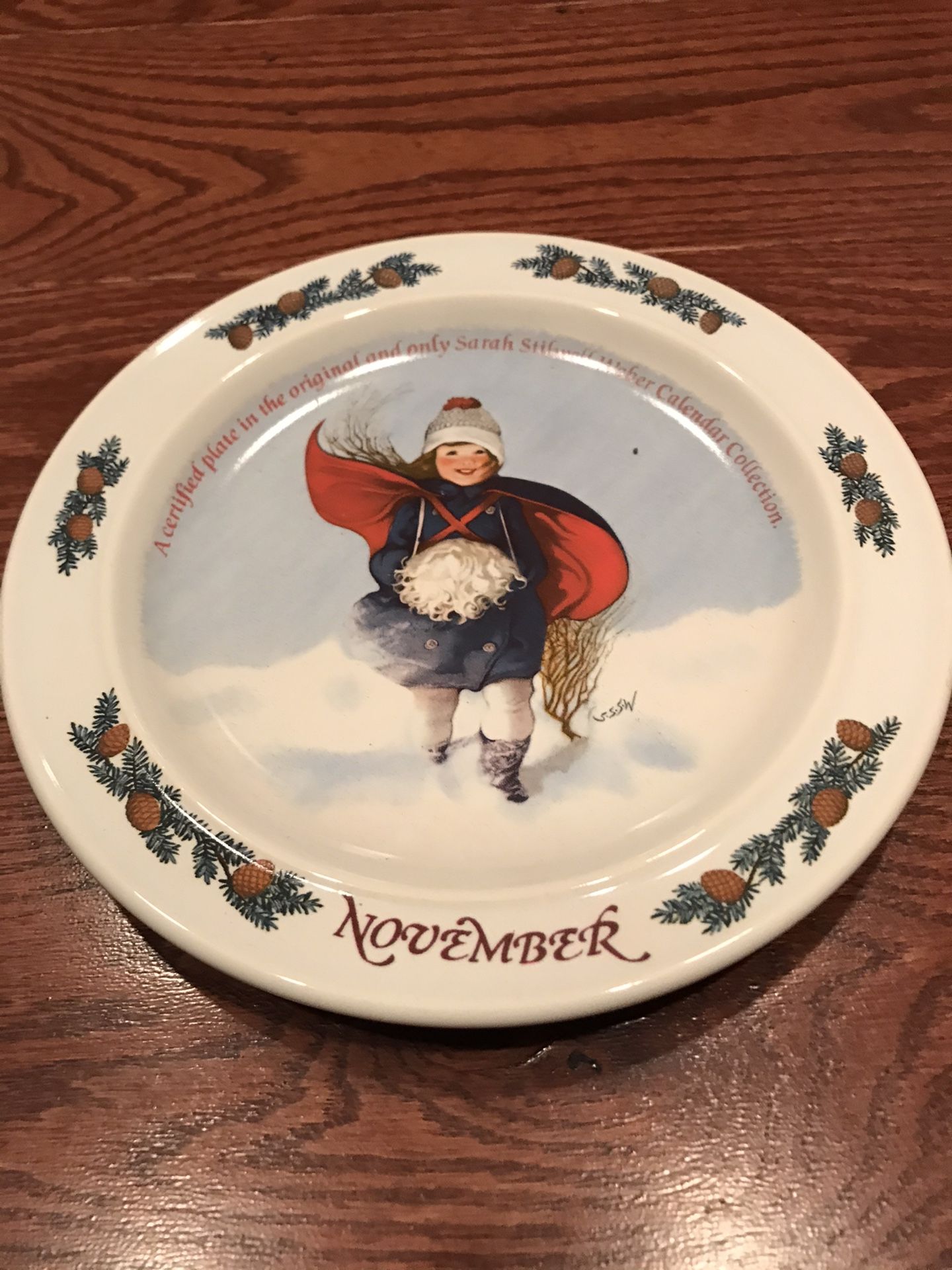 Sarah Stilwell Weber Calendar collection, “November” collector plate