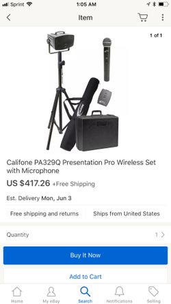 Califone PA319 Portable Presentation Pro Wireless Microphone Amplifier Loud Speaker