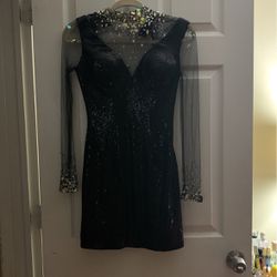 black sequins and beaded dress 