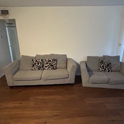 2 Piece Grey Sofa & Love Seat 