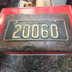1919 NJ License Plate