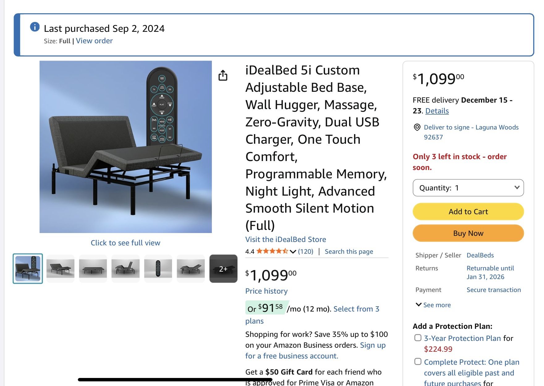 Like New Adjustable Bed Frame.  