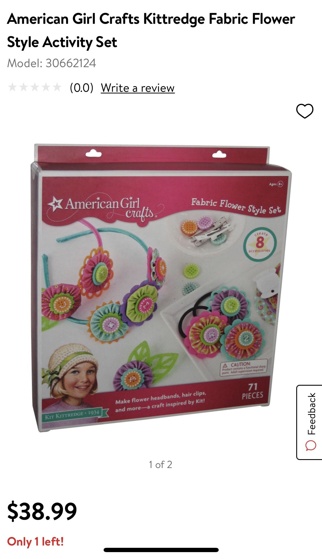 American Girl Crafts Kittredge Fabric Flower Style Activity Set